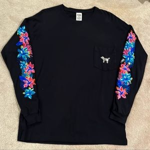 Victoria secret PINK floral tropical sequin longsleeve